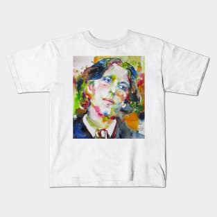 OSCAR WILDE watercolor portrait .9 Kids T-Shirt